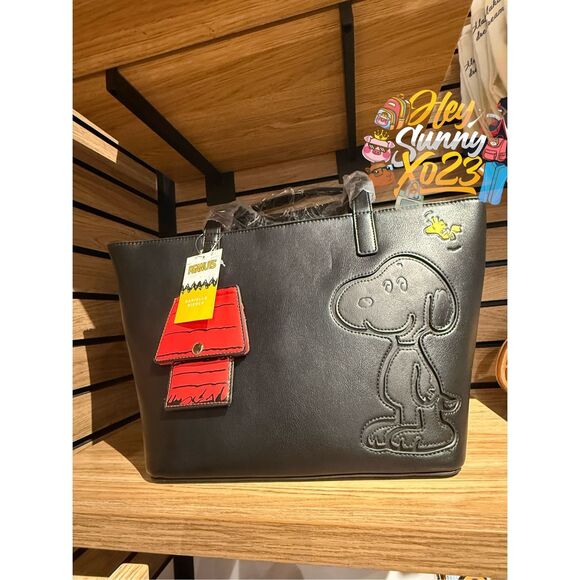 Peanuts Snoopy & Woodstock Tote Bag with Bag Charm - Picture 1 of 5